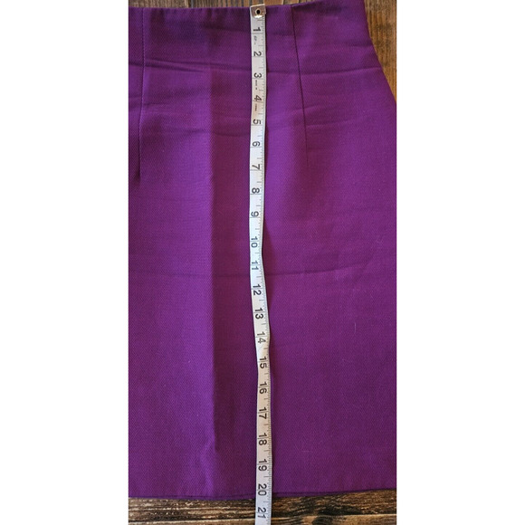 Miu Miu Womens Mini A Line Skirt 38 Purple High Rise Side Zip Cotton Italy US 2 - Picture 9 of 10